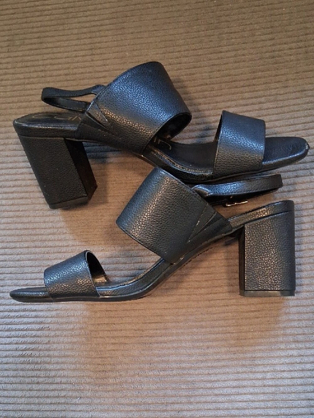 Calvin Klein Black Open-Toe Strappy Heeled Sandals - Picture 3 of 3